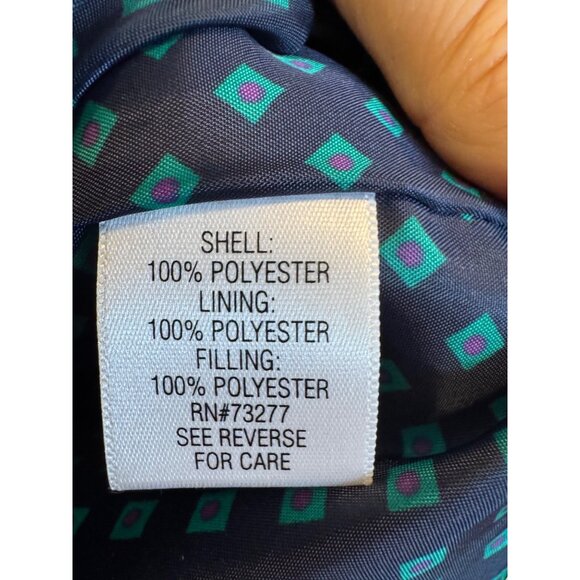 Croft & Barrow Womens Quilted Button-Up Jacket XL Navy Lightweight Polyester - Picture 3 of 8